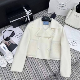 Женский кашемировый жакет Prada белый 2025