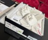 Женские кожаные шлепанцы Chanel белые с цветком 2025