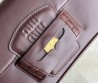 Женская кожаная сумка Miu Miu коричневая 25х15 2025