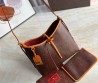 Женская кожаная сумка Etro коричневая 30х25 2025
