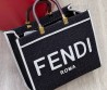 Женская текстильная сумка Fendi черная 36х30х8 2025