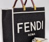 Женская текстильная сумка Fendi черная 36х30х8 2025