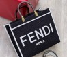 Женская текстильная сумка Fendi черная 36х30х8 2025