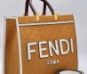 Женская текстильная сумка Fendi коричневая 36х30х8 2025