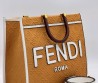 Женская текстильная сумка Fendi коричневая 36х30х8 2025