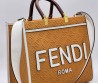 Женская текстильная сумка Fendi коричневая 36х30х8 2025