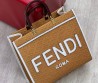 Женская текстильная сумка Fendi коричневая 36х30х8 2025