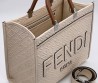 Женская текстильная сумка Fendi молочная 36х30х8 2025