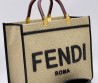 Женская текстильная сумка Fendi бежевая 36х30х8 2025