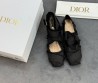 Женские текстильные балетки Christian Dior черные с ремешком 2025