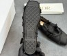 Женские текстильные балетки Christian Dior черные с ремешком 2025