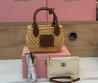 Женская комбинированная сумка Miu Miu бежевая с коричневым 20х15 2025