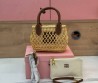 Женская комбинированная сумка Miu Miu бежевая с коричневым 20х15 2025