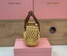 Женская комбинированная сумка Miu Miu бежевая с коричневым 20х15 2025