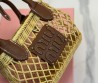 Женская комбинированная сумка Miu Miu бежевая с коричневым 20х15 2025