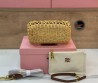 Женская комбинированная сумка Miu Miu бежевая с коричневым 20х15 2025