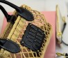 Женская комбинированная сумка Miu Miu бежевая с черным 20х15 2025