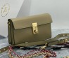 Женская кожаная сумка Prada серая 24х20х8 2025