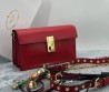 Женская кожаная сумка Prada красная 24х20х8 2025