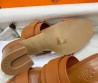 Женские кожаные сабо Hermes Kute коричневые 2025