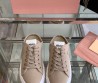 Женские текстильные кеды Miu Miu бежевые без пятки 2025