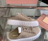 Женские текстильные кеды Miu Miu бежевые без пятки 2025