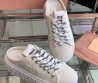 Женские текстильные кеды Miu Miu белые без пятки 2025