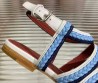 Женские кожаные босоножки Loro Piana голубые 2025