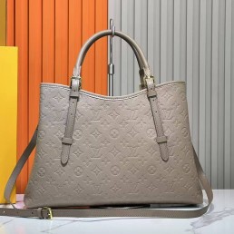 Женская кожаная сумка Louis Vuitton бежевая 36х26х12 2025