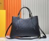 Женская кожаная сумка Louis Vuitton черная 36х26х12 2025