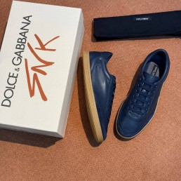 Мужские кожаные кеды Dolce & Gabbana синие 2025