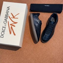 Мужские кожаные кеды Dolce & Gabbana черные 2025