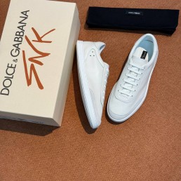 Мужские кожаные кеды Dolce & Gabbana белые 2025