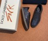 Мужские кожаные кеды Dolce & Gabbana коричневые 2025