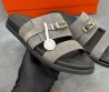 Мужские замшевые шлепанцы Hermes серые 2025