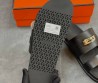 Мужские кожаные шлепанцы Hermes черные с пряжкой 2025