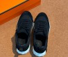 Женские комбинированные кроссовки Hermes черные с белой подошвой 2025