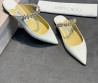 Женские кожаные босоножки Jimmy Choo белые лакированные с ремешком 2025