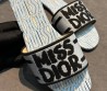 Женские текстильные шлепанцы Christian Dior голубые 2025