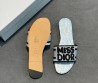 Женские текстильные шлепанцы Christian Dior голубые 2025