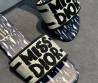 Женские текстильные шлепанцы Christian Dior серые с черным 2025