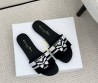 Женские текстильные шлепанцы Christian Dior Papillon черные с белым 2025