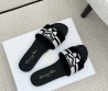 Женские текстильные шлепанцы Christian Dior Papillon черные с белым 2025