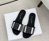 Женские текстильные шлепанцы Christian Dior Papillon белые с черным 2025