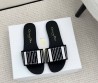 Женские текстильные шлепанцы Christian Dior Papillon белые с черным 2025