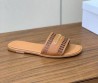 Женские кожаные шлепанцы Christian Dior коричневые с перфорацией 2025