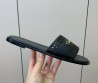 Женские кожаные шлепанцы Christian Dior черные с перфорацией 2025