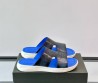 Мужские кожаные шлепанцы Berluti Shadow синие 2025