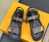 Женские кожаные сандалии Louis Vuitton Sunset коричневые 2025