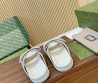 Женские кожаные шлепанцы Gucci белые со стразами 2025